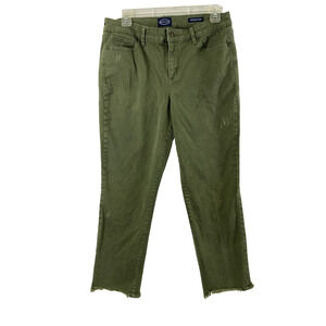 Scoop Jeans Womens‎ Size 8 Retro Boy Olive Green Raw Hem Distress Straight